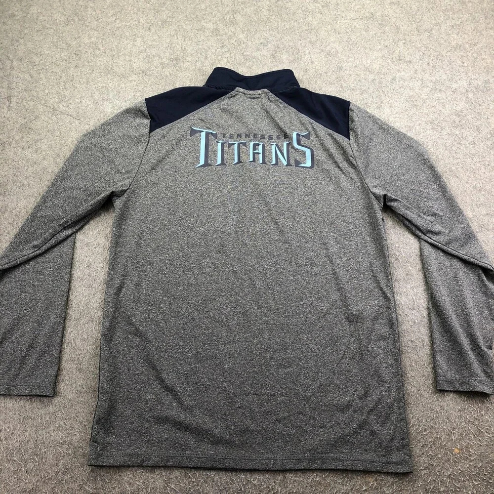 Tennessee Titans Shirt Mens Medium Gray Football NFL Team Apparel Quarter Zip